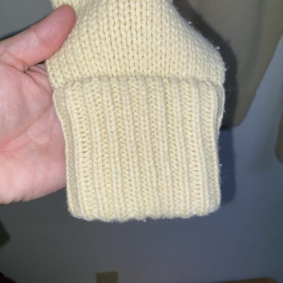 Ideal Sweater Mens L Beige Turtleneck Snowmobile Embroidered Knit 60s Snowmobile - Picture 2 of 8